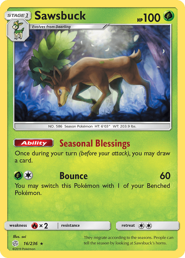 Sawsbuck (16/236) [Sun & Moon: Cosmic Eclipse] (Online Only)