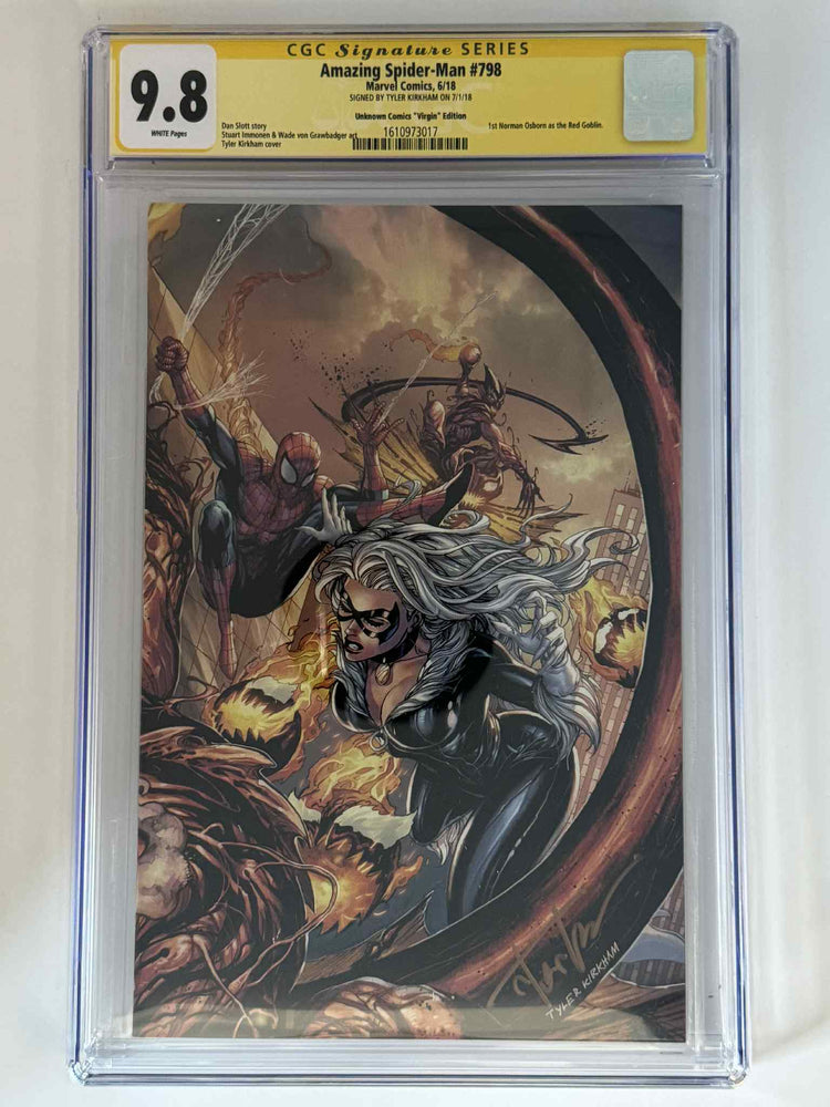 [Signed by Tyler Kirkham] Amazing Spider-Man #798 CGC 9.8 Yellow Label Exclusive Virgin Var (ONLINE ORDER ONLY)