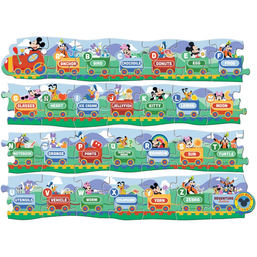 Disney - Mickey ABCs Educational Train 28 Piece Wood Floor Puzzle