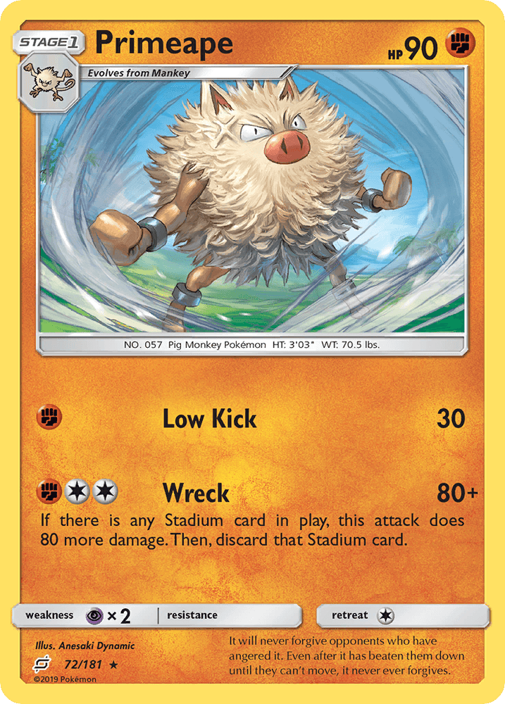 Primeape (72/181) [Sun & Moon: Team Up] (Online Only)