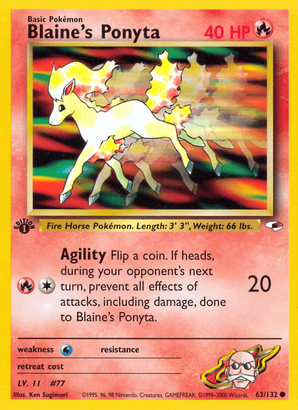 Blaine's Ponyta (63/132) [Gym Heroes 1st Edition] (Online Only)