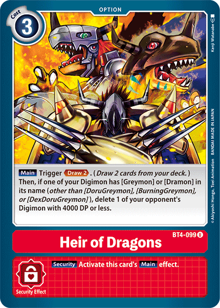 Heir of Dragons [BT4-099] [Great Legend] (ONLINE ORDER ONLY)