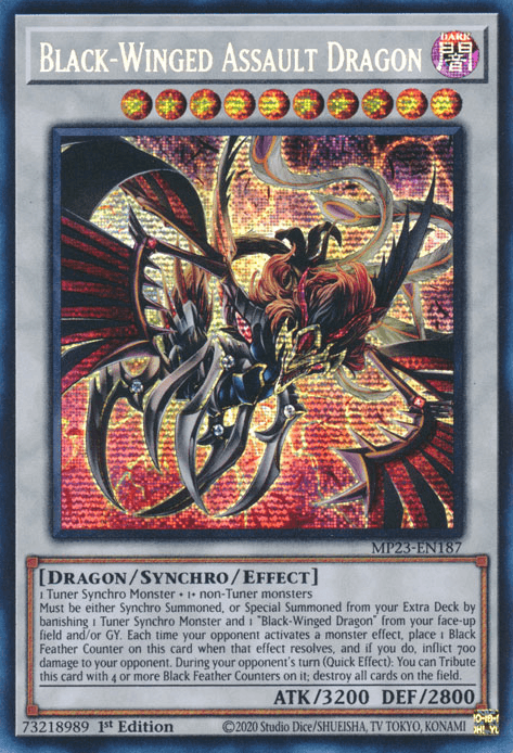 Black-Winged Assault Dragon [MP23-EN187] Prismatic Secret Rare (ONLINE ORDER ONLY)