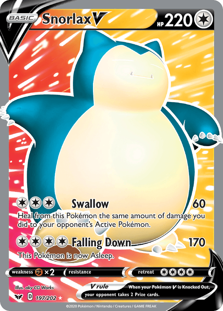 Snorlax V (197/202) [Sword & Shield: Base Set] (Online Only)