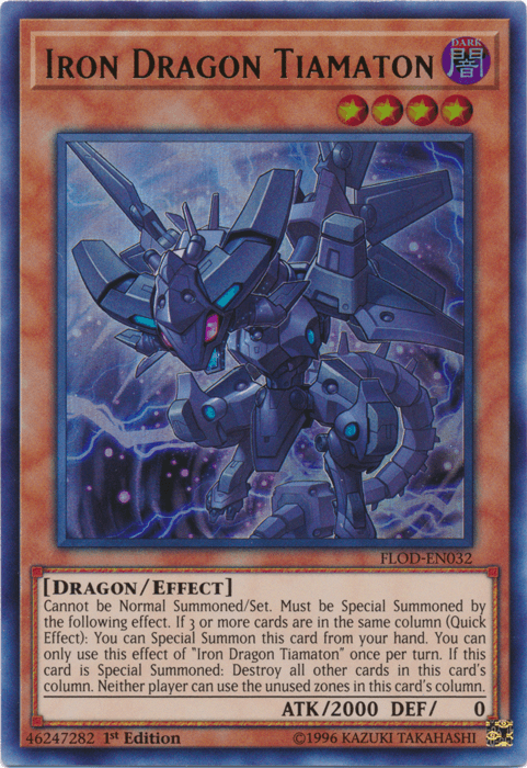 Iron Dragon Tiamaton [FLOD-EN032] Ultra Rare (ONLINE ORDER ONLY)