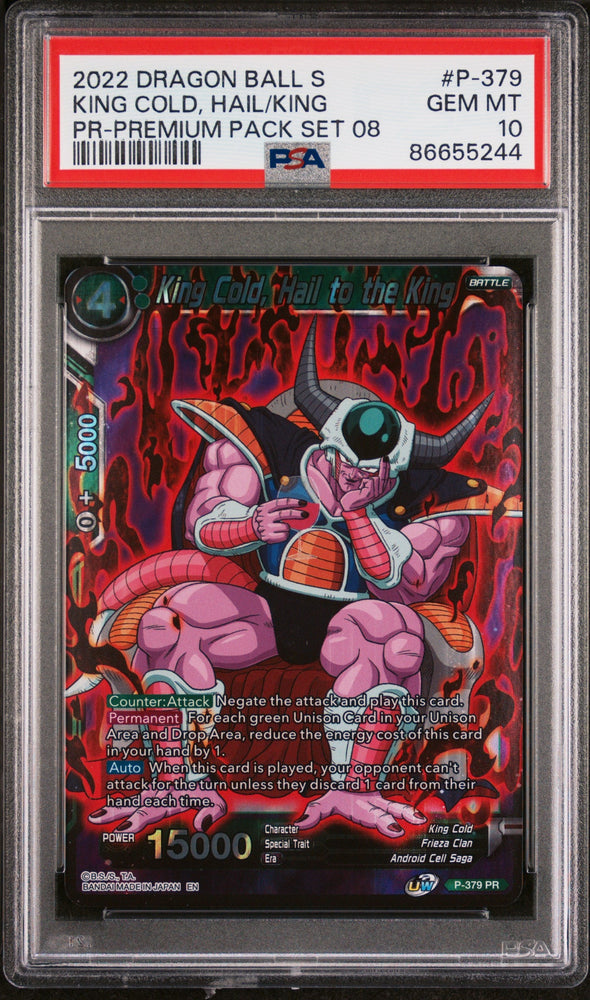 2022 DRAGON BALL SUPER KING COLD, HAIL/KING #P-379 - PSA 10 (Online Order Only)