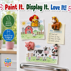 Old MacDonald's Farm - 4-Pack Plaster Magnets Paint Kit