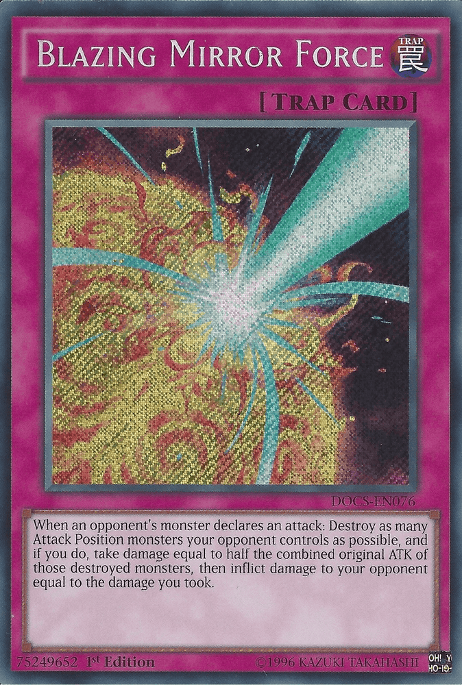 Blazing Mirror Force [DOCS-EN076] Secret Rare (ONLINE ORDER ONLY)