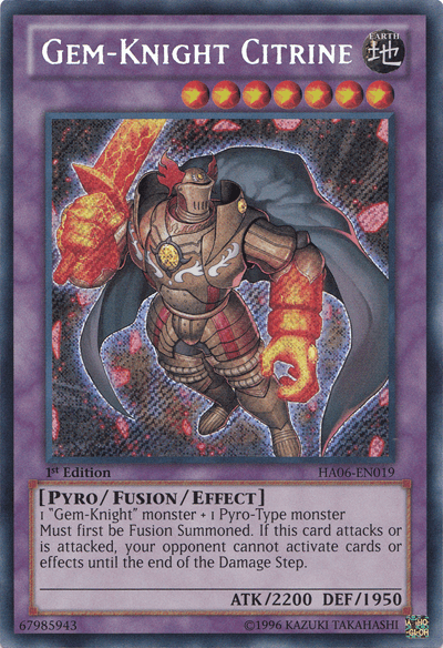 Gem-Knight Citrine [HA06-EN019] Secret Rare (ONLINE ORDER ONLY)