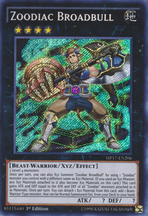 Zoodiac Broadbull [MP17-EN206] Secret Rare (ONLINE ORDER ONLY)