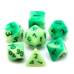 Druid's Pain 7-Dice Set Green & Light Green w/Green Numbers Dnd Dice Set (Online Only)