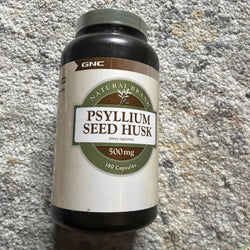 GNC Natural Brand Psyllium Seed Husk 500mg, 180 Capsules, Supports Digestive Hea (ONLINE ORDER ONLY)
