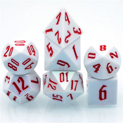 Peppermint White Colorful DND Dice (White&Red) 7-Dice (Online Only)