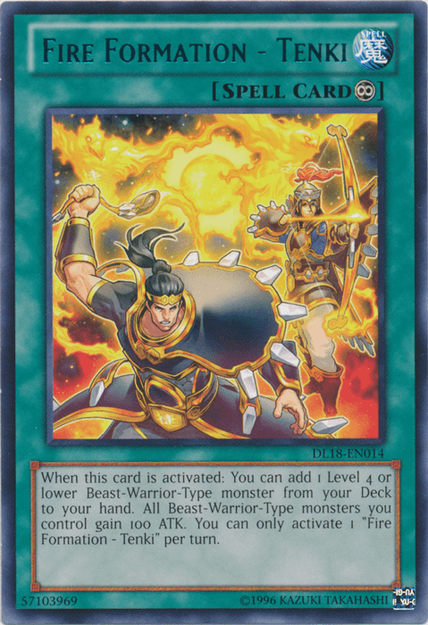 Fire Formation - Tenki (Green) [DL18-EN014] Rare (ONLINE ORDER ONLY)