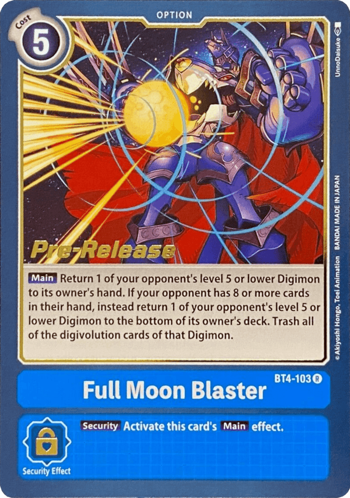 Full Moon Blaster [BT4-103] [Great Legend Pre-Release Promos] (ONLINE ORDER ONLY)