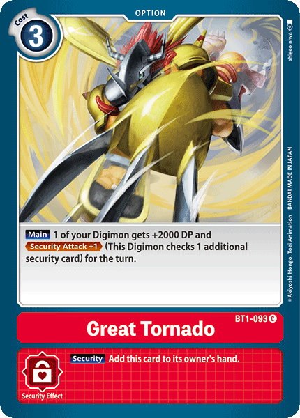 Great Tornado [BT1-093] [Release Special Booster Ver.1.0] (ONLINE ORDER ONLY)
