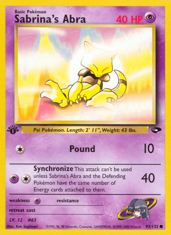 Sabrina's Abra (93/132) [Gym Challenge 1st Edition] (Online Only)