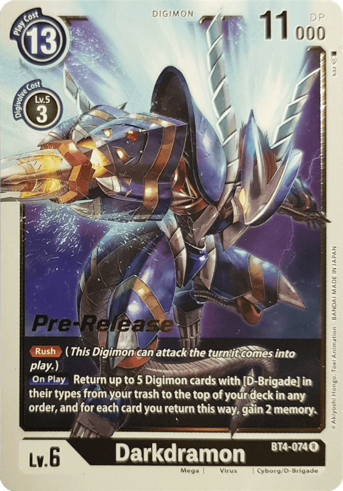 Darkdramon [BT4-074] [Great Legend Pre-Release Promos] (ONLINE ORDER ONLY)