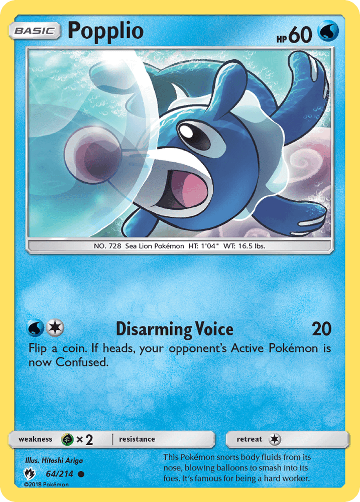 Popplio (64/214) [Sun & Moon: Lost Thunder] (Online Only)