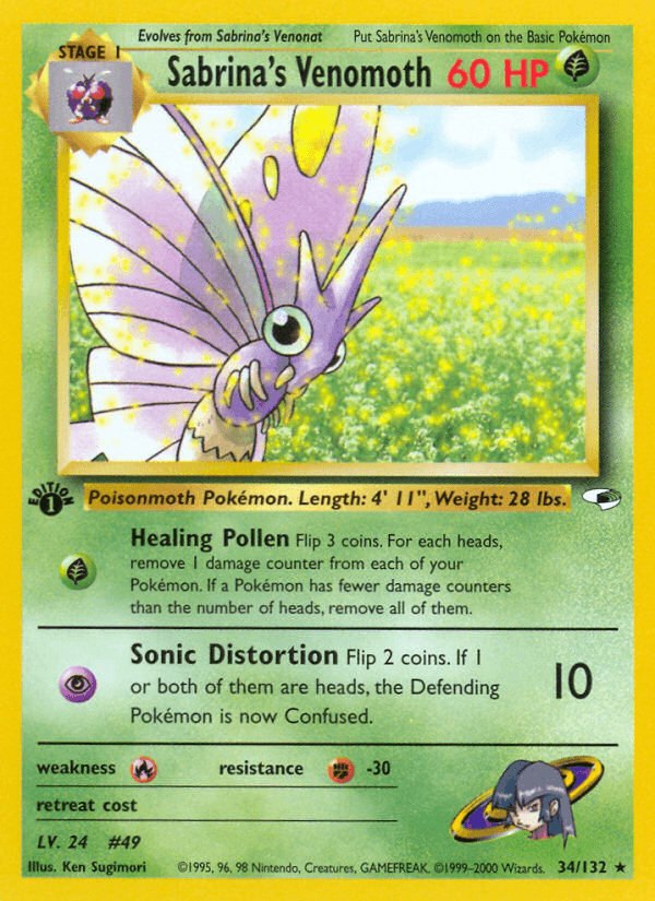 Sabrina's Venomoth (34/132) [Gym Heroes 1st Edition] (Online Only)