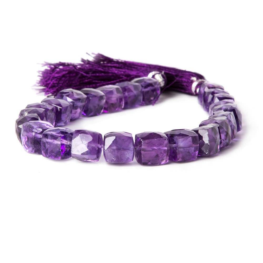 8-10mm African Amethyst Faceted Cube Beads 8 inch 23 pieces (ONLINE ORDER ONLY)