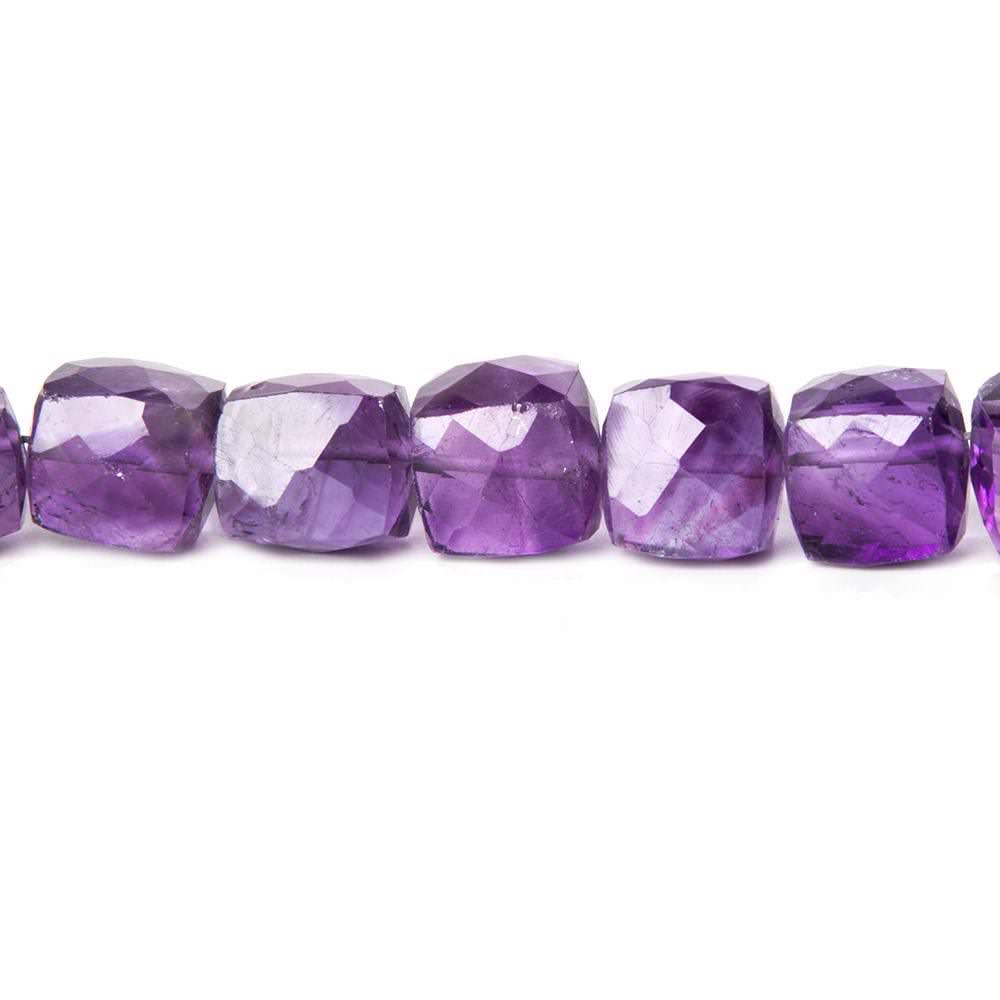 8-10mm African Amethyst Faceted Cube Beads 8 inch 23 pieces (ONLINE ORDER ONLY)