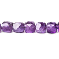 8-10mm African Amethyst Faceted Cube Beads 8 inch 23 pieces (ONLINE ORDER ONLY)