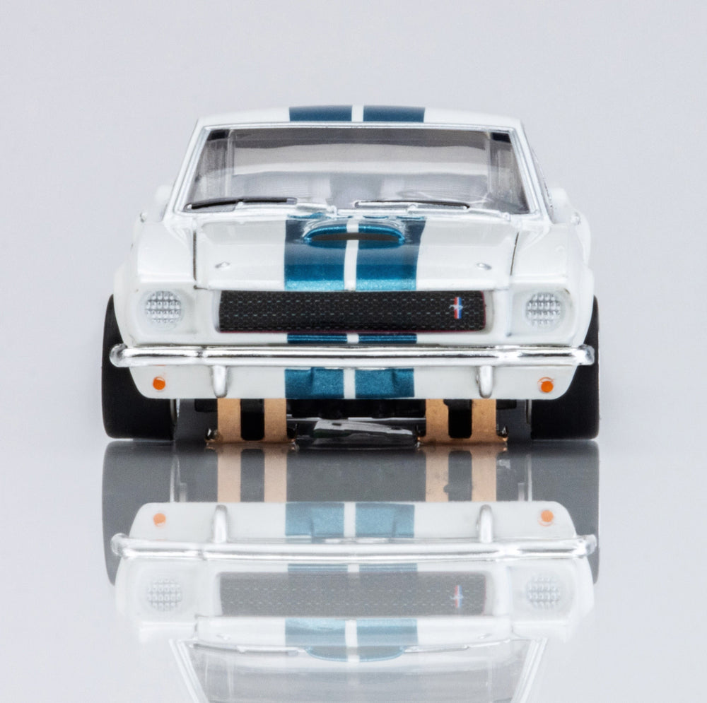 AFX 1965 Shelby Mustang GT350 HO Scale Slot Car (White) (LWB) (Mega G+) 22068 (ONLINE ORDER ONLY)