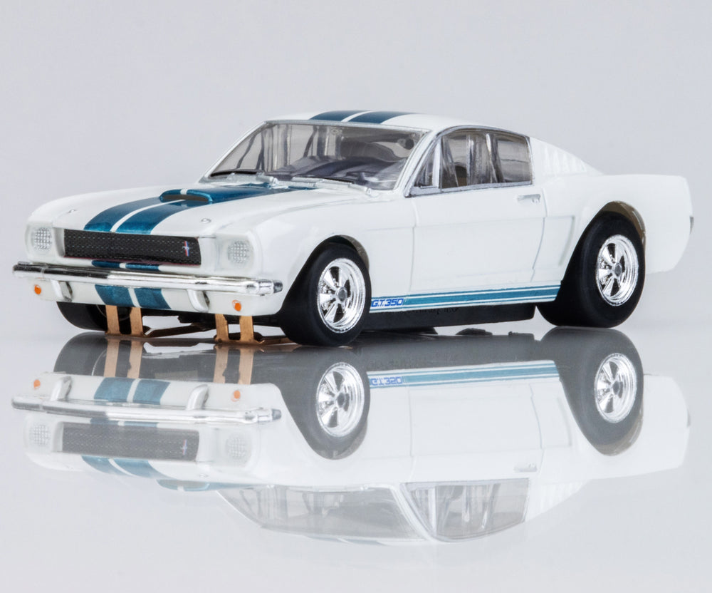 AFX 1965 Shelby Mustang GT350 HO Scale Slot Car (White) (LWB) (Mega G+) 22068 (ONLINE ORDER ONLY)