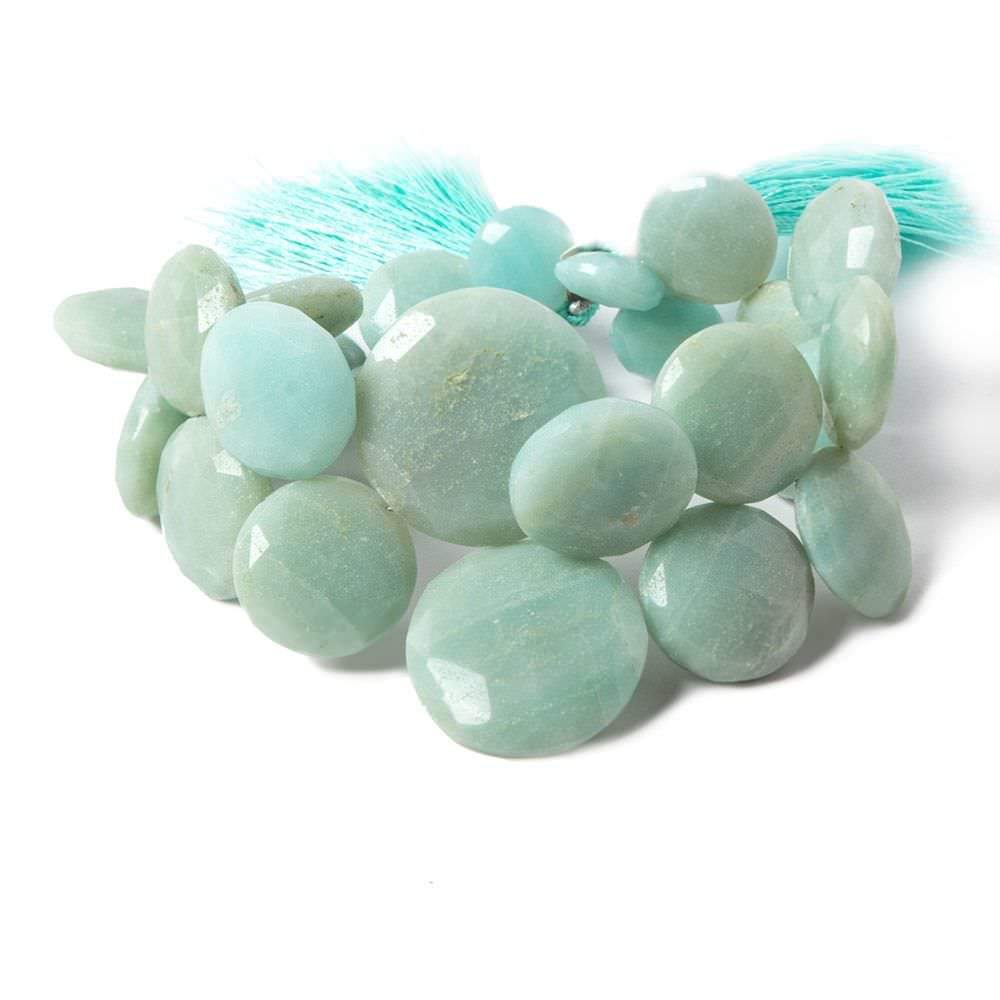 Amazonite Beads Top Drill Faceted Coin (ONLINE ORDER ONLY)