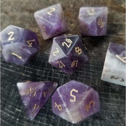 Pre-Order || Amethyst Stone Dice Set