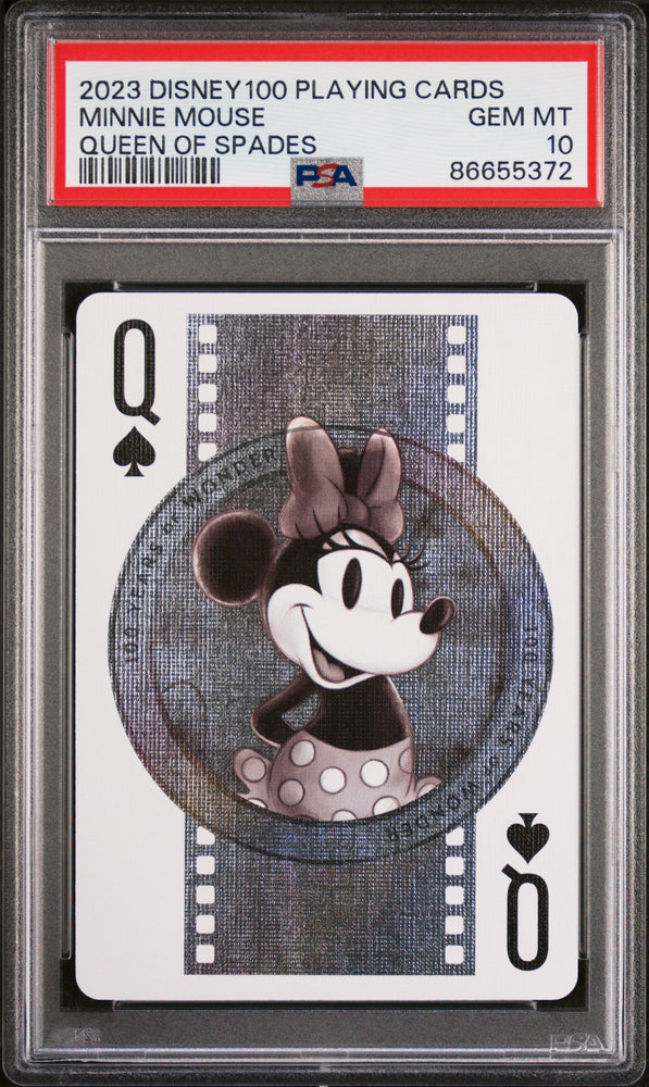 2023 DISNEY 100 PLAYING CARDS MINNIE MOUSE QUEEN OF SPADES PSA 10 (Online Order Only)