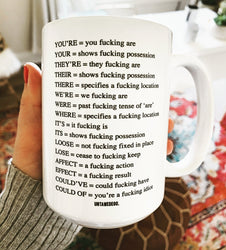 Angry Grammar Mugs