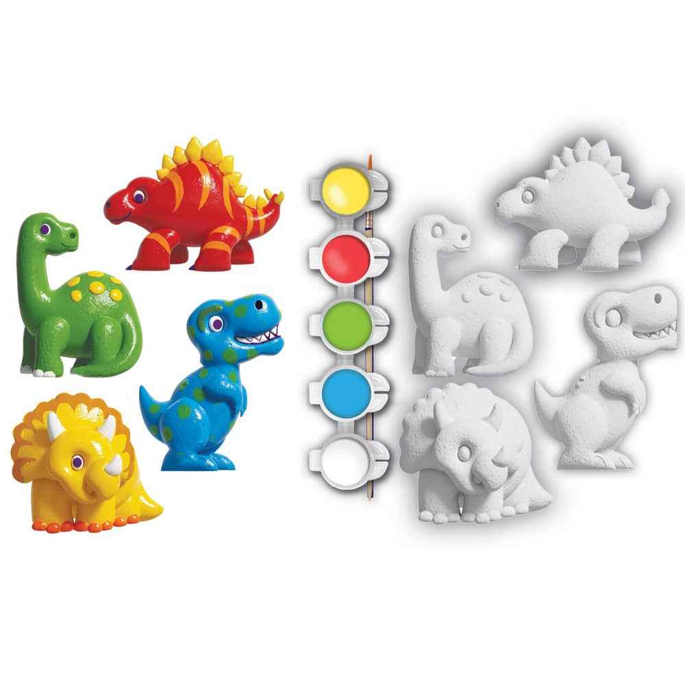 Dinosaur World - 6-Pack Plaster Magnets Paint Kit