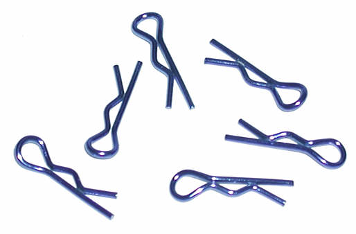 Team Associated Metallic Blue Body Clips 6 Short (ONLINE ORDER ONLY)