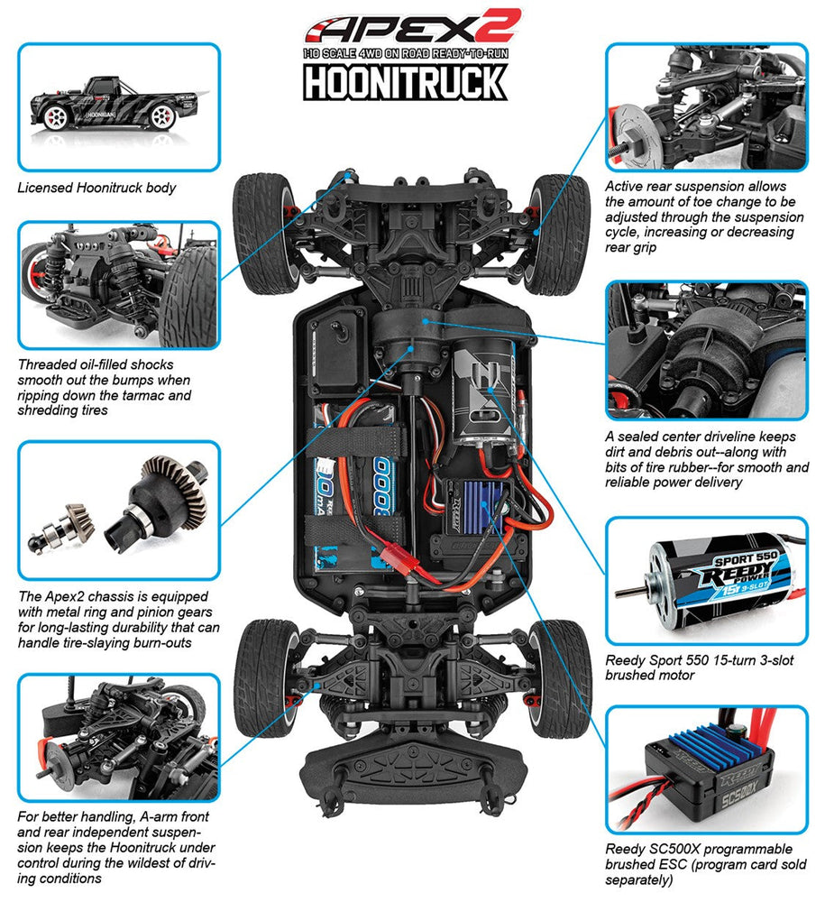 Team Associated Apex2 Hoonitruck RTR 1/10 Electric 4WD Truck 2.4GHz Radio (ONLINE ORDER ONLY)