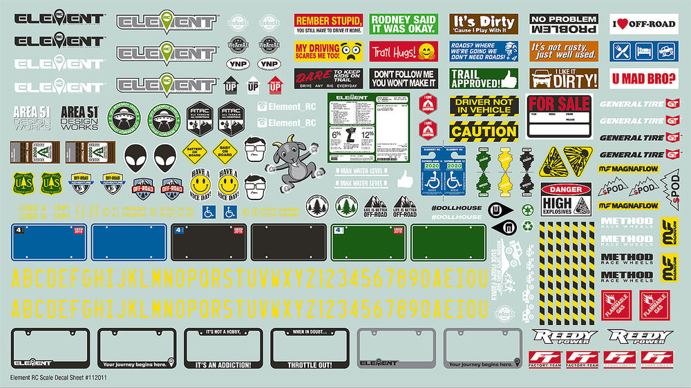 Team Associated Decal Sheet for Enduro Trucks (ONLINE ORDER ONLY)
