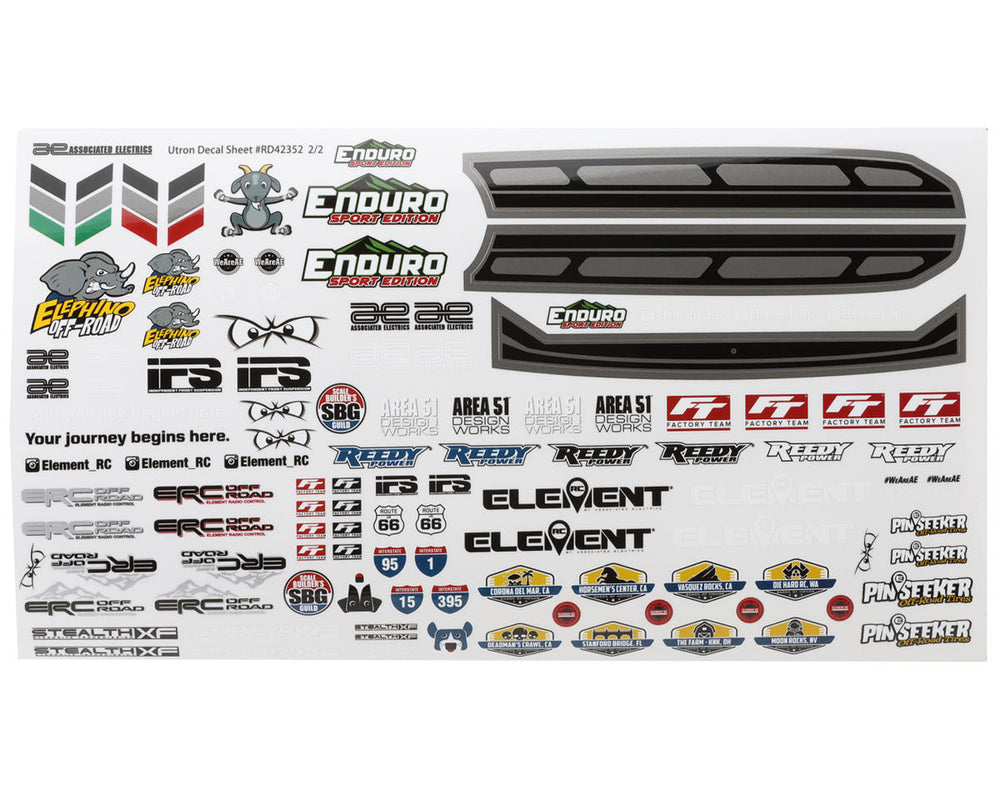 Element RC Enduro SE Utron Body Set Clear (ONLINE ORDER ONLY)