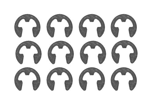 Team Associated 1/8 Inch E-Clips 12-Pack Hardware for RC Vehicles