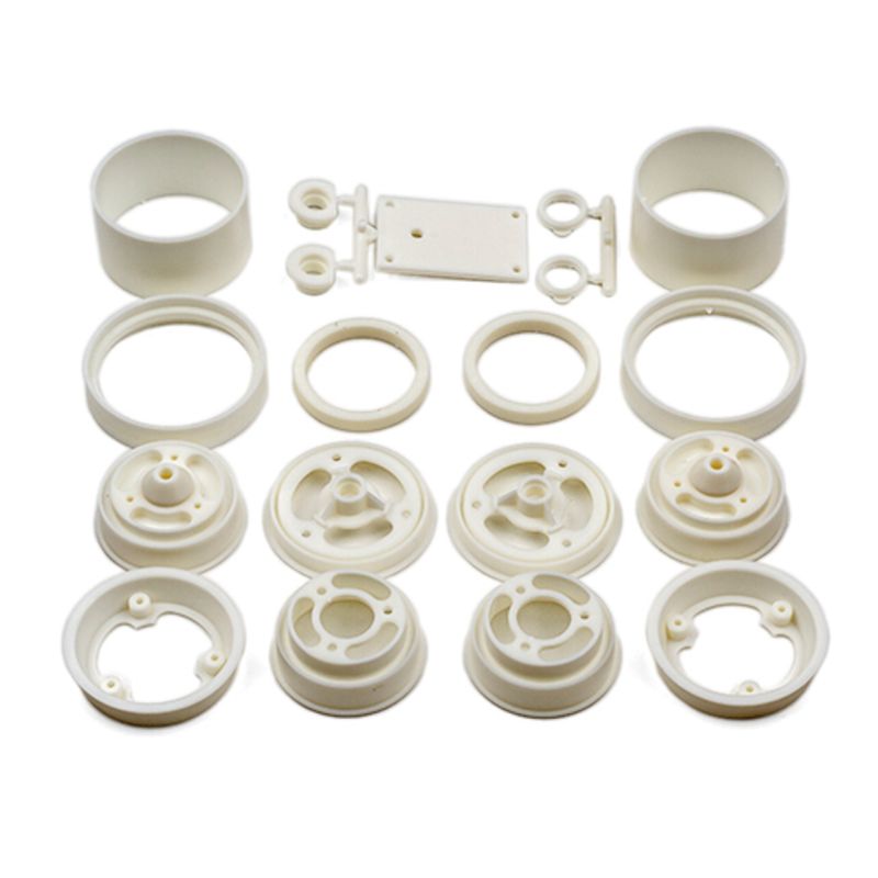 Team Associated RC10 Wheels, front and rear, white 6643 (ONLINE ORDER ONLY)