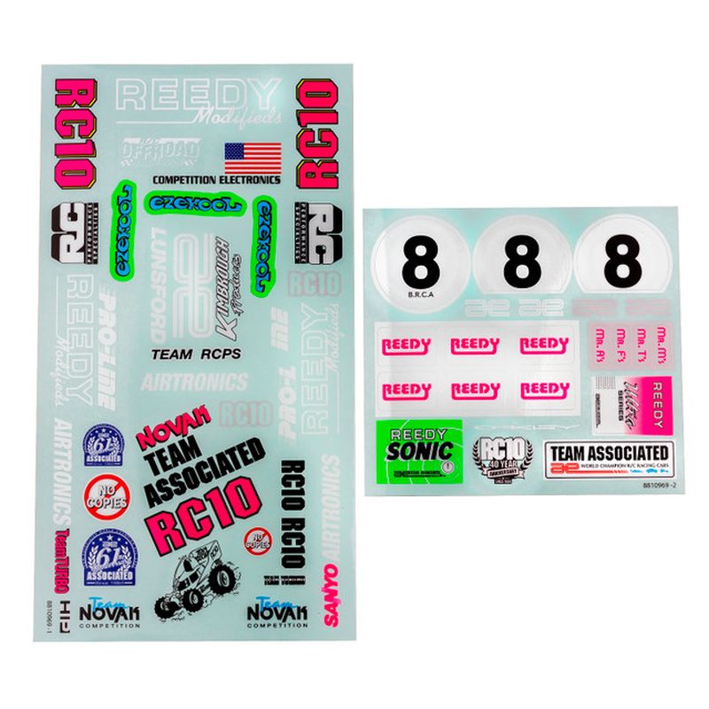 Team Associated RC10 BK Decal Sheet  6757 (ONLINE ORDER ONLY)