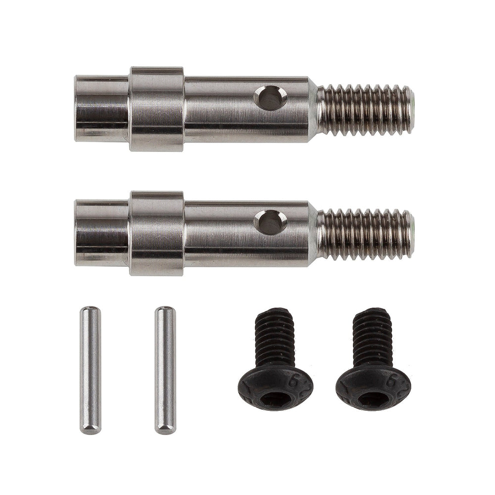 Team Associated RC10B6 FT Titanium Hex Adapter Front Axles (ONLINE ORDER ONLY)