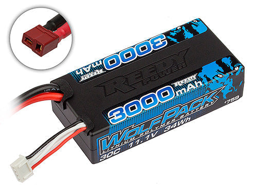 Team Associated Reedy Wolfpack LiPo 3000mAh 30C 11.1V 3S Shorty - T-Plug