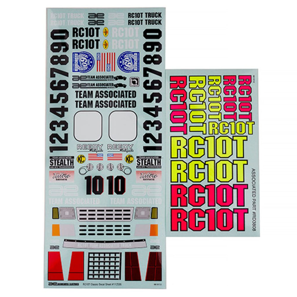 Team Associated RC10T Decal Sheet Set  7860 (ONLINE ORDER ONLY)
