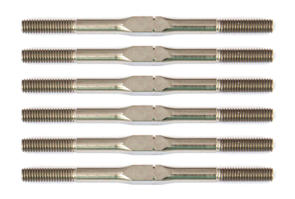 Team Associated Factory Team Titanium Turnbuckle Set for RC10B6.1 3x48mm Silver (ONLINE ORDER ONLY)