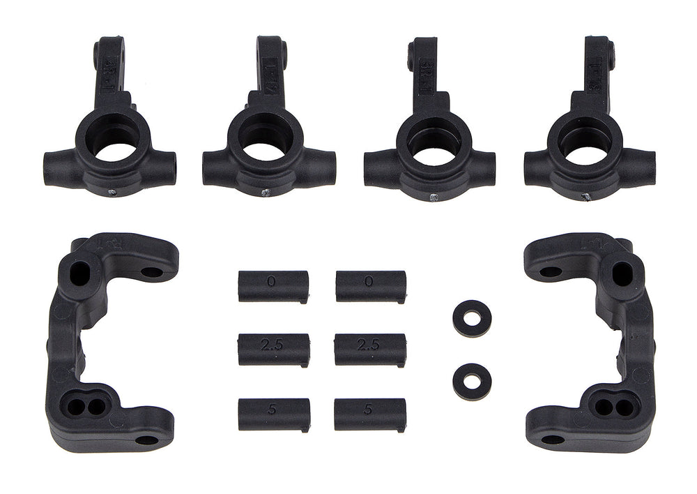 Team Associated RC10B6.4 1mm Scrub Caster and Steering Blocks Carbon
