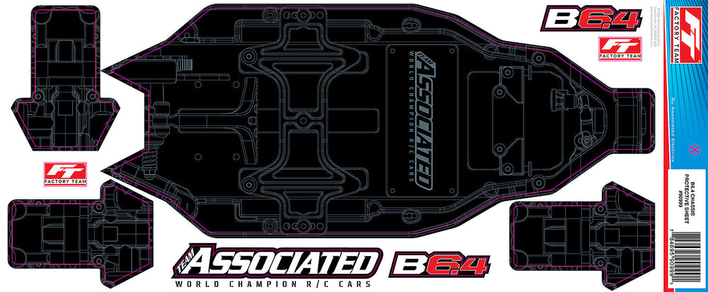 Team Associated RC10B6.4 FT Chassis Protective Sheet +3mm Printed (ONLINE ORDER ONLY)