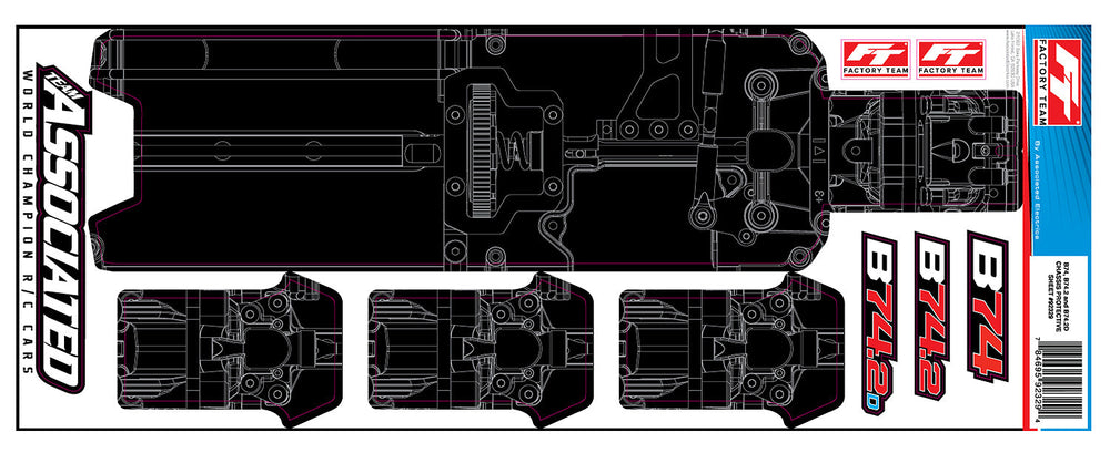 Team Associated RC10B74.2 FT Chassis Protective Sheet Printed (ONLINE ORDER ONLY)