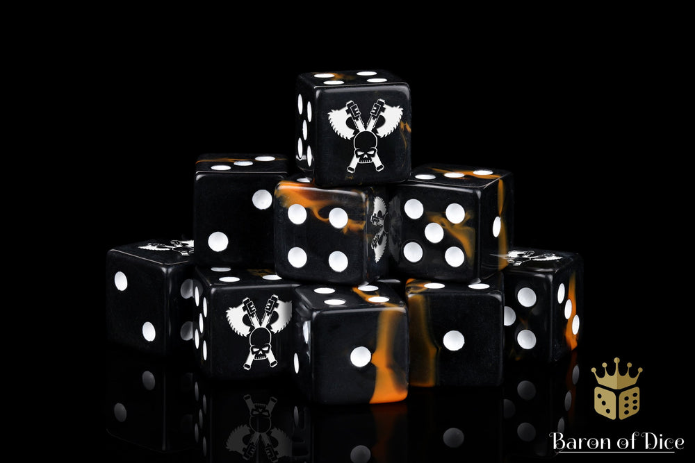 Skull Grinders Dice - Black Lava (ONLINE ORDER ONLY)