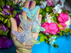 Angel Aura Quartz Crystal Fairy Perched on a Mushroom (ONLINE ORDER ONLY)